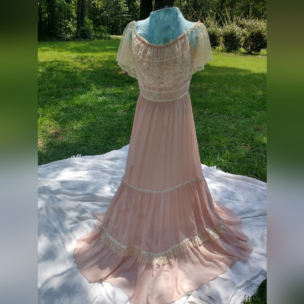 Gunne Sax pink vintage dress